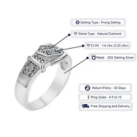 1/ ct. t.w. Diamond Wedding Band 925 Sterling Silver