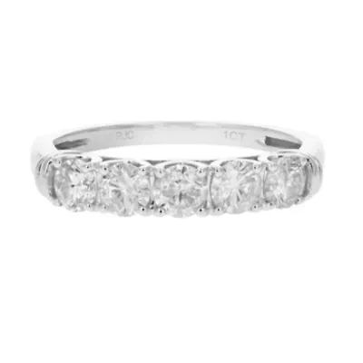 ct. t.w. 5 Stone Diamond Ring Engagement Bridal 14K White Gold