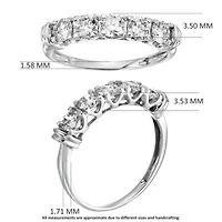ct. t.w. 5 Stone Diamond Ring Engagement Bridal 14K White Gold