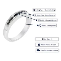 1/3 ct. t.w. Black Diamond Wedding Band 925 Sterling Silver