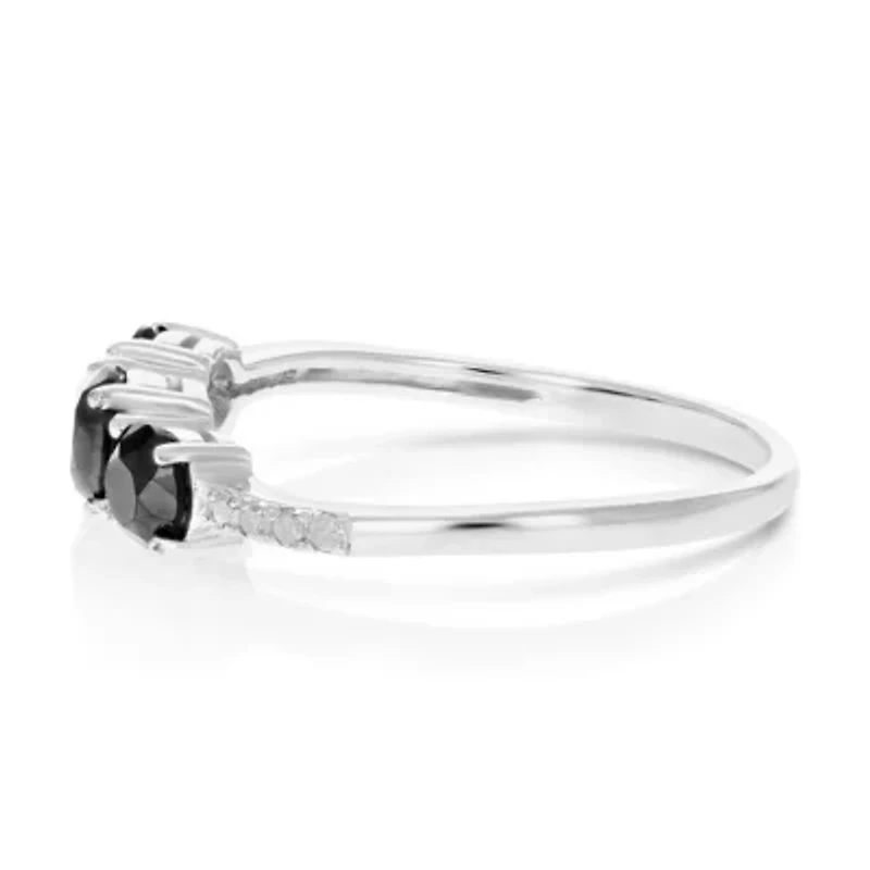 1 ct. t.w. Black Diamond Engagement Ring 925 Sterling Silver