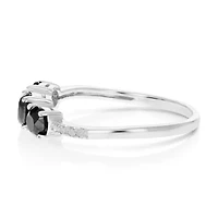 1 ct. t.w. Black Diamond Engagement Ring 925 Sterling Silver