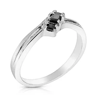 1/2 ct. t.w. Black Diamond Engagement Ring 925 Sterling Silver