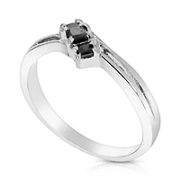 1/2 ct. t.w. Black Diamond Engagement Ring 925 Sterling Silver