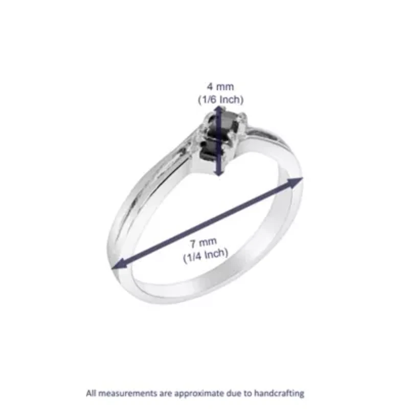 1/2 ct. t.w. Black Diamond Engagement Ring 925 Sterling Silver