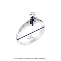 1/2 ct. t.w. Black Diamond Engagement Ring 925 Sterling Silver