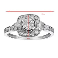 ct. t.w. 5 Stone Diamond Ring Engagement Bridal 14K White Gold