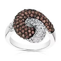 1.80 ct. t.w. Champagne Diamond Engagement Ring 925 Sterling Silver