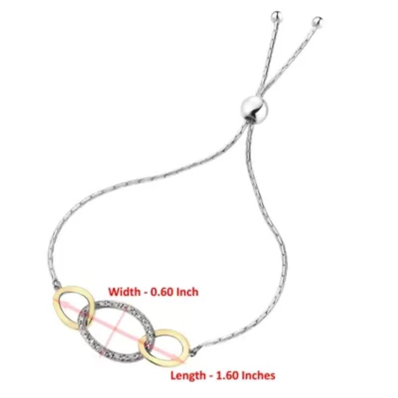 1/10 ct. t.w. Diamond Bolo Bracelet Yellow Gold Plated over Sterling Silver