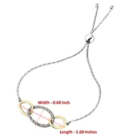 1/10 ct. t.w. Diamond Bolo Bracelet Yellow Gold Plated over Sterling Silver