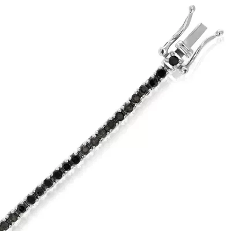2 ct. t.w. Black Diamond Tennis Bracelet in 925 Sterling Silver
