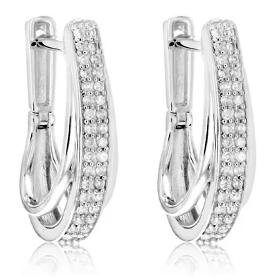 1/4 ct. t.w. Diamond Hoop Earrings in 925 Sterling Silver