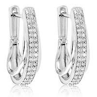 1/4 ct. t.w. Diamond Hoop Earrings in 925 Sterling Silver