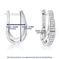 1/4 ct. t.w. Diamond Hoop Earrings in 925 Sterling Silver