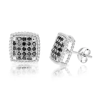 ct. t.w. Black Diamond Stud Earrings in 925 Sterling Silver