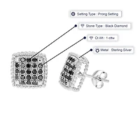 ct. t.w. Black Diamond Stud Earrings in 925 Sterling Silver
