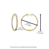 2 ct. t.w. Diamond Hoop Earrings in 14K Yellow Gold