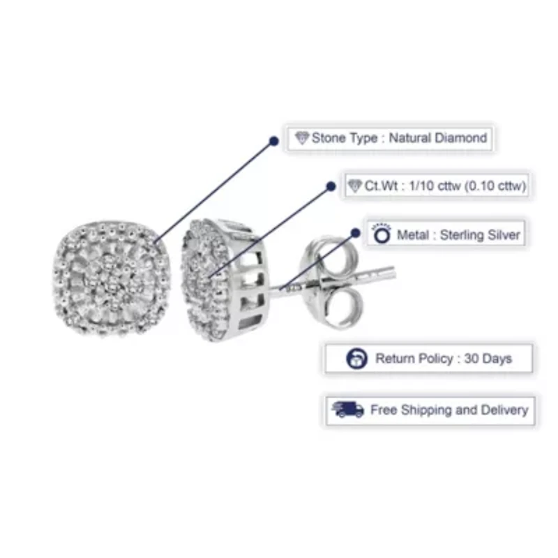 1/10 ct. t.w. Diamond Stud Earrings in 925 Sterling Silver