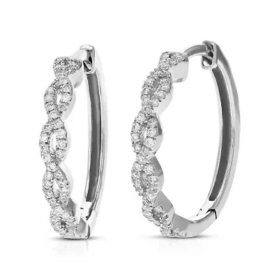 Lab Created 1/4 ct. t.w. Lab Grown Diamond Hoop Earrings in 925 Sterling Silver