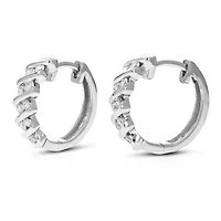 Lab Created / ct. t.w. Lab Grown Diamond Hoop Earrings in Sterling Silver