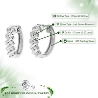 Lab Created / ct. t.w. Lab Grown Diamond Hoop Earrings in Sterling Silver