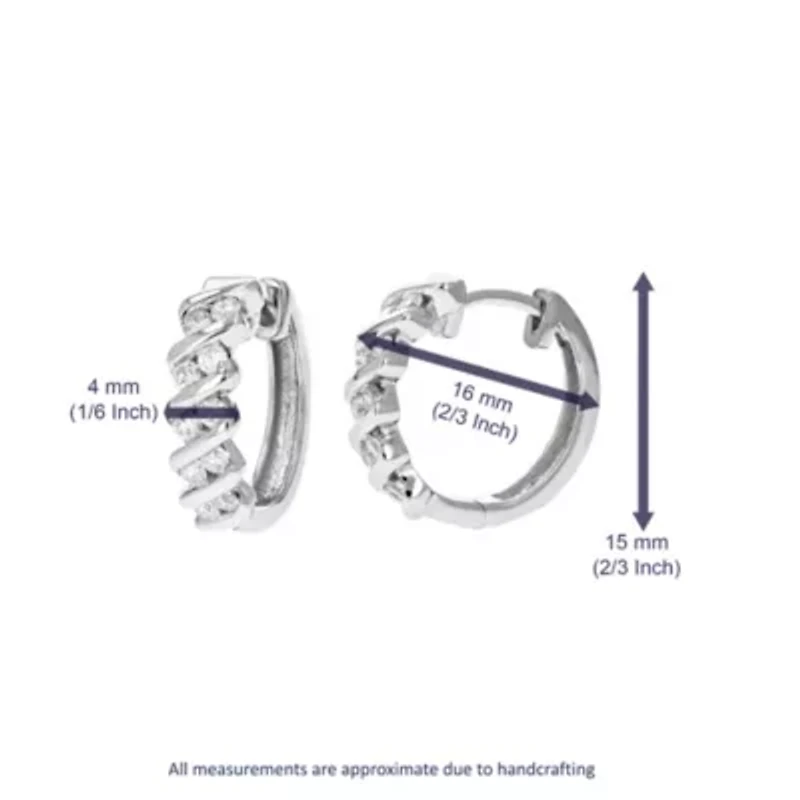 Lab Created / ct. t.w. Lab Grown Diamond Hoop Earrings in Sterling Silver