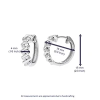 Lab Created / ct. t.w. Lab Grown Diamond Hoop Earrings in Sterling Silver