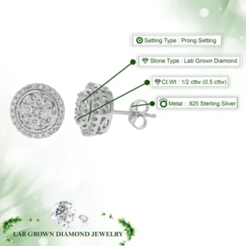 Lab Created 1/ ct. t.w. Lab Grown Diamond Stud Earrings in 925 Sterling Silver
