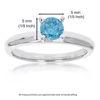 1/2 ct. t.w. Blue Diamond Solitaire Engagement Ring in 14K White Gold