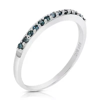 1/6 ct. t.w. Blue Diamond Wedding Band in 925 Sterling Silver