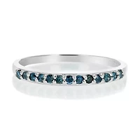 1/6 ct. t.w. Blue Diamond Wedding Band in 925 Sterling Silver
