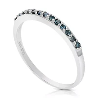 1/6 ct. t.w. Blue Diamond Wedding Band in 925 Sterling Silver