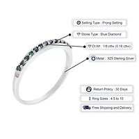 1/6 ct. t.w. Blue Diamond Wedding Band in 925 Sterling Silver
