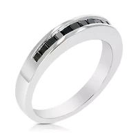 1/ ct. t.w. Black Diamond Wedding Band in 925 Sterling Silver