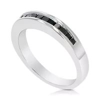 1/ ct. t.w. Black Diamond Wedding Band in 925 Sterling Silver