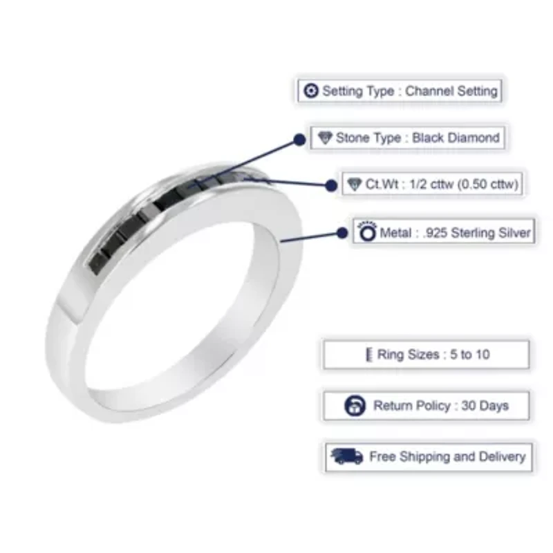 1/ ct. t.w. Diamond Wedding Band in 925 Sterling Silver