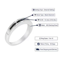1/ ct. t.w. Black Diamond Wedding Band in 925 Sterling Silver