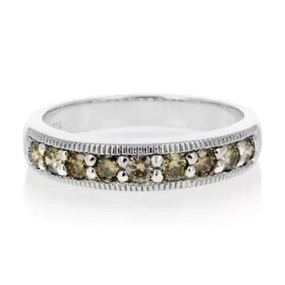 1/ ct. t.w. Champagne Diamond Wedding Band in 925 Sterling Silver