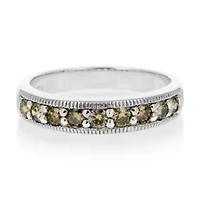1/ ct. t.w. Champagne Diamond Wedding Band in 925 Sterling Silver