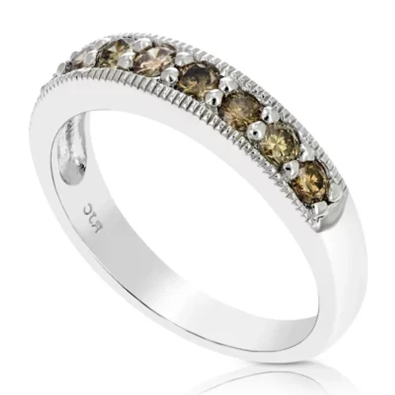 1/ ct. t.w. Champagne Diamond Wedding Band in 925 Sterling Silver