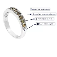 1/ ct. t.w. Champagne Diamond Wedding Band in 925 Sterling Silver