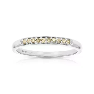 1/10 ct. t.w. Champagne Diamond Wedding Band in 925 Sterling Silver