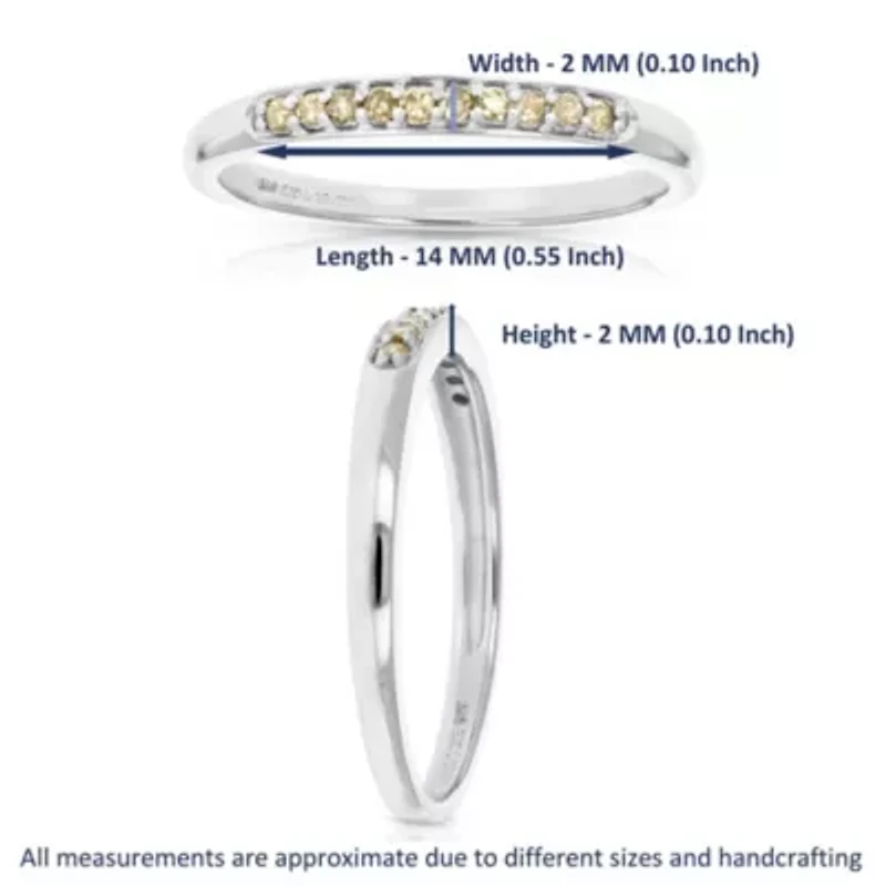 1/10 ct. t.w. Champagne Diamond Wedding Band in 925 Sterling Silver