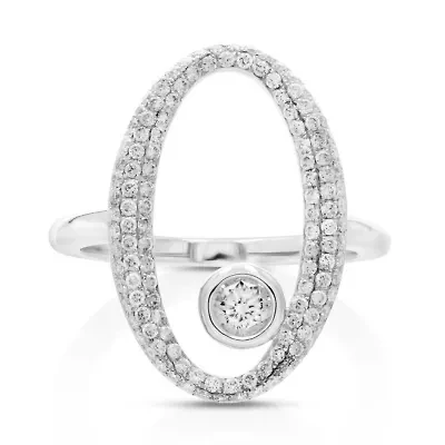0.90 ct. t.w. Diamond Engagement Bridal Ring in 18K White Gold