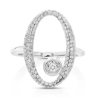 0.90 ct. t.w. Diamond Engagement Bridal Ring in 18K White Gold