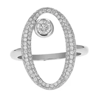 0.90 ct. t.w. Diamond Engagement Bridal Ring in 18K White Gold