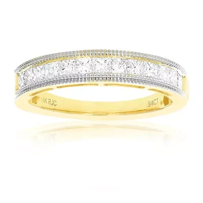 3/4 ct. t.w. Diamond Wedding Band Half Eternity Ring 14K Yellow Gold