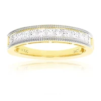 3/4 ct. t.w. Diamond Wedding Band Half Eternity Ring 14K Yellow Gold