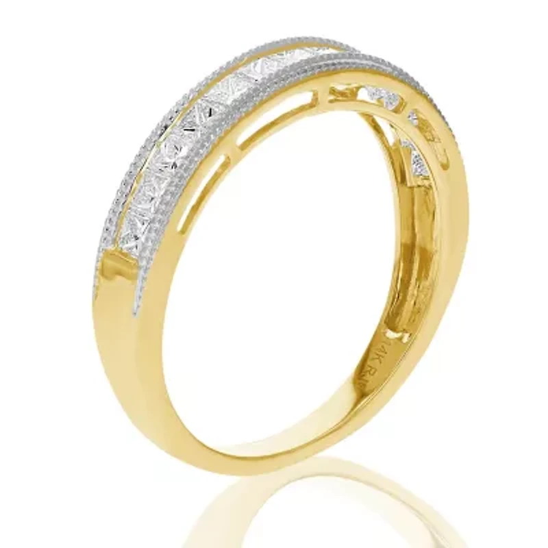 3/4 ct. t.w. Diamond Wedding Band Half Eternity Ring 14K Yellow Gold