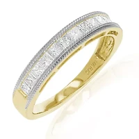 3/4 ct. t.w. Diamond Wedding Band Half Eternity Ring 14K Yellow Gold